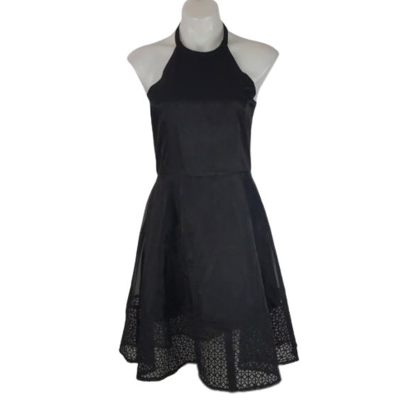 Pink Stitch Dresses & Skirts - Pink Stitch Women's Dress Size 12 Black Fit & Flare Halter Neck Zip Boning NEW